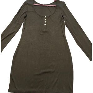 Black Cotton Midi Dress | L/XL